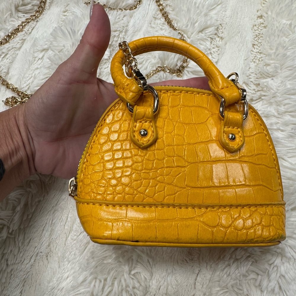 Mini purse with Gold crossbody chain